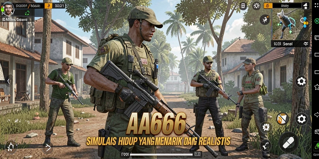 Screenshot gameplay menunjukkan interaksi karakter dalam simulasi hidup.