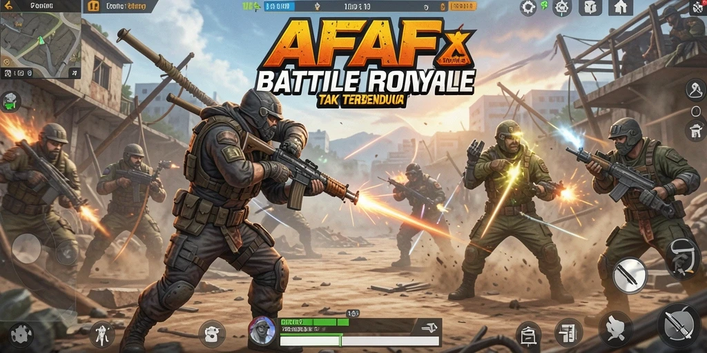 Tampilan aksi seru dari pertandingan Battle Royale di AFAF.