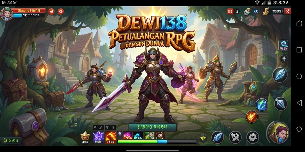 Tampilan gameplay DEWI138 menampilkan pertarungan seru dan petualangan karakter RPG.