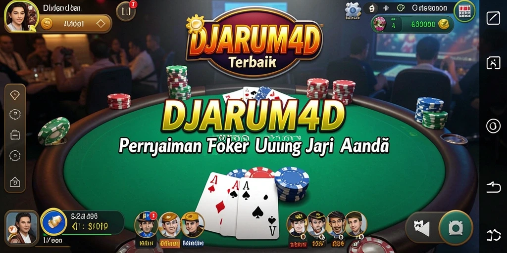 Screenshot gameplay DJARUM4D menampilkan suasana meja Poker yang seru.