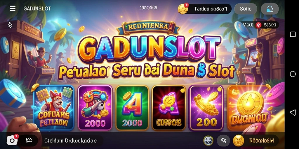 Tampilan gameplay seru dari GADUNSLOT yang menggabungkan petualangan dan slot.
