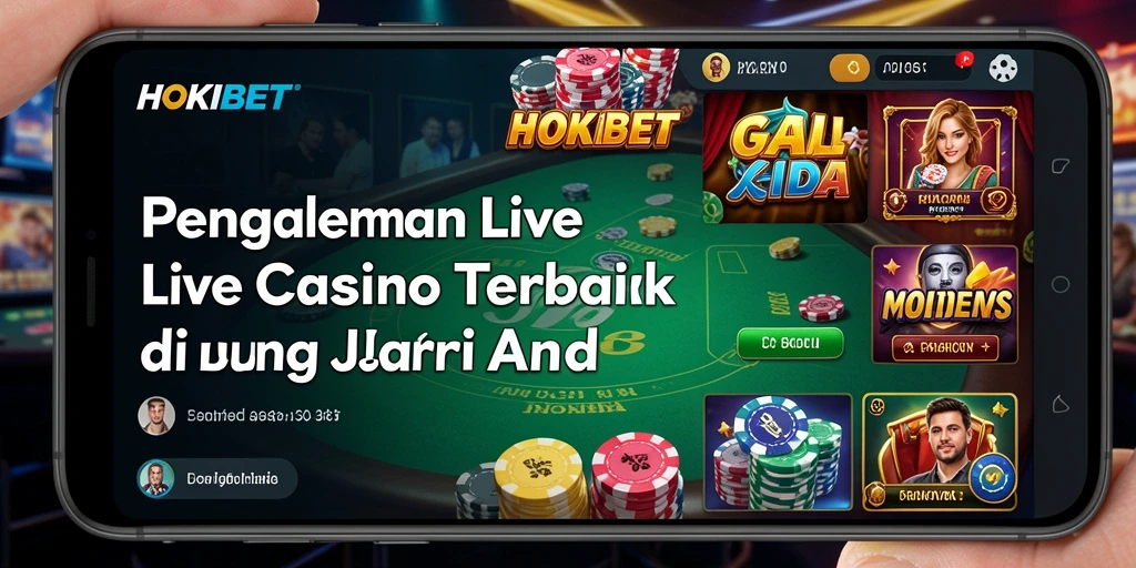 Screenshot gameplay HOKIBET dengan dealer langsung dan interaksi pemain.