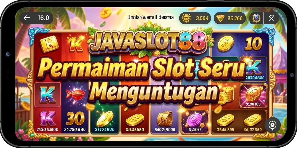 Tampilan menarik dari gameplay slot JAVASLOT88 saat berputar.