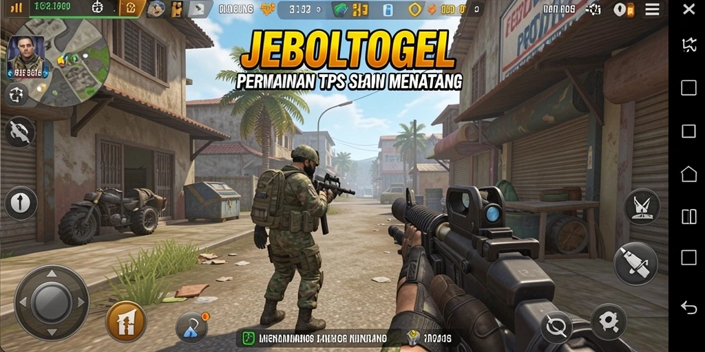 Tampilan gameplay seru dari JEBOLTOGEL dalam aksi tembak-menembak.