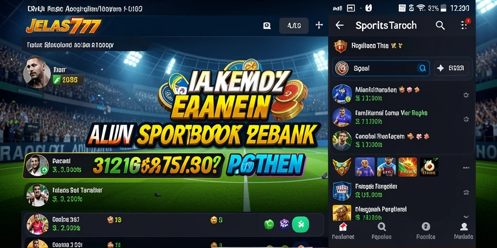 Tampilan menarik dari aplikasi JELAS777 saat memasang taruhan olahraga.
