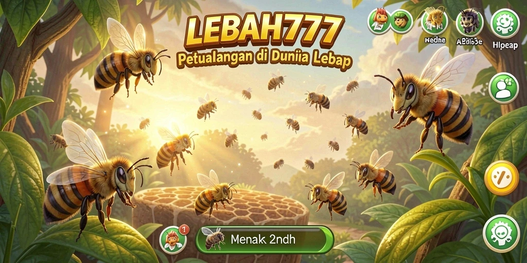 Screenshot gameplay LEBAH777 menunjukkan momen seru saat menjelajahi dunia lebah.