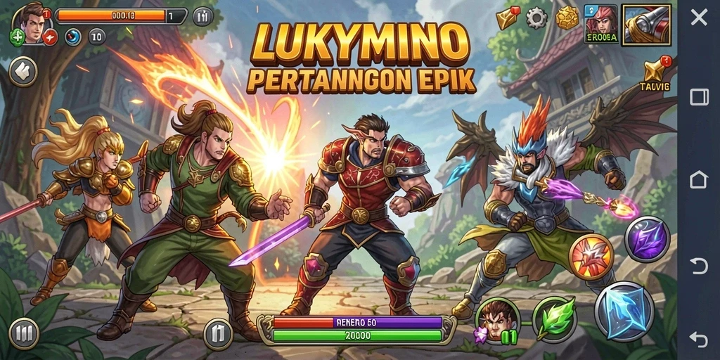 Gameplay seru dengan karakter unik dalam LUKYMINO.