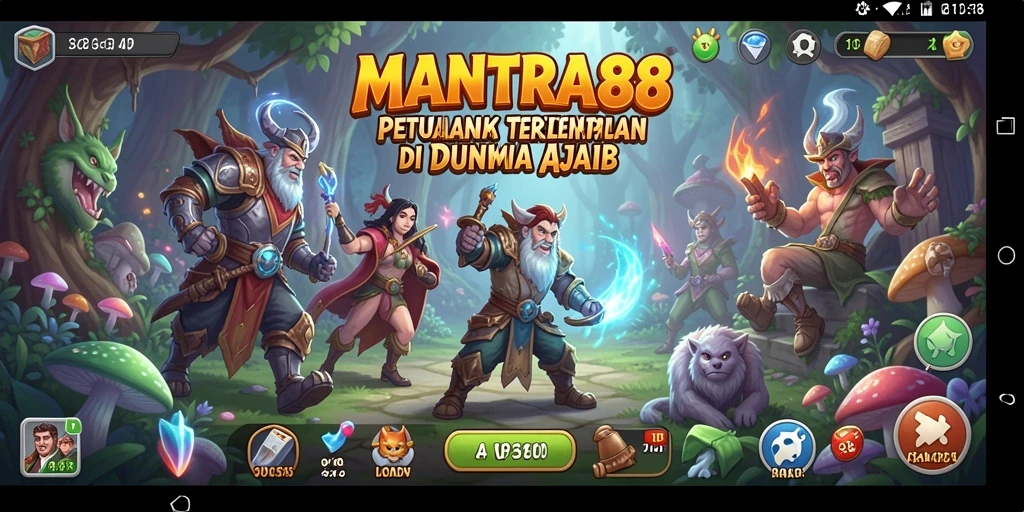 Screenshot utama MANTRA88 menampilkan gameplay petualangan yang mendebarkan.