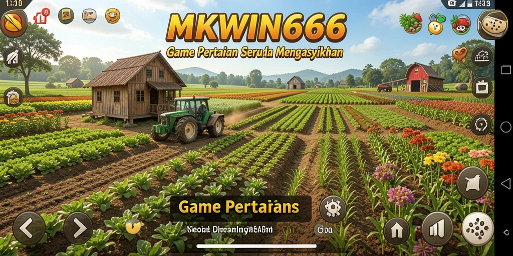 Tangkapan layar gameplay <strong>MKWIN666</strong> menampilkan aktivitas bertani yang seru dan interaktif.