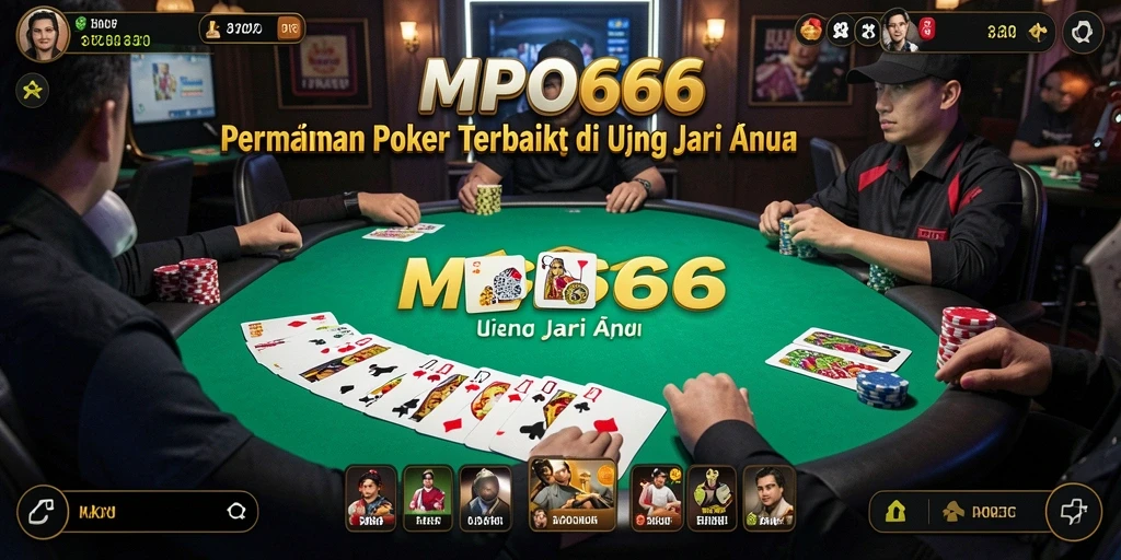 Gameplay Poker menarik dengan antarmuka yang ramah pengguna.
