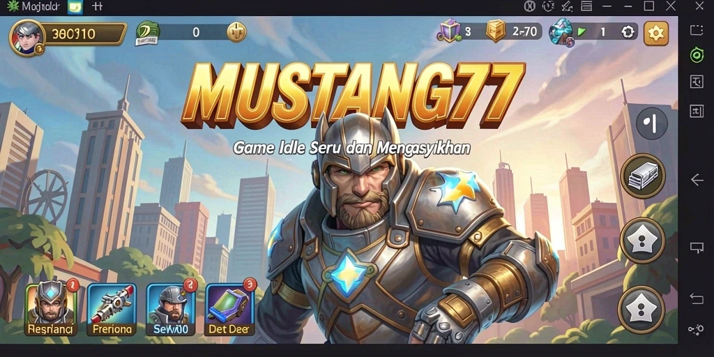 Screenshot gameplay <strong>MUSTANG77</strong> yang menunjukkan aksi menarik dalam game Idle.