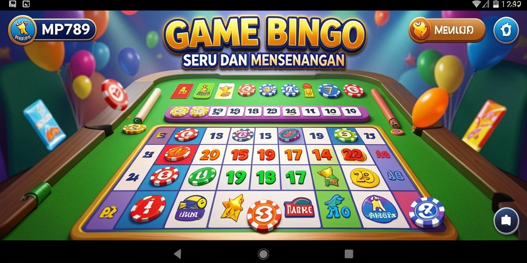 Tampilan gameplay Bingo yang menyerupai suasana kasino yang menyenangkan.