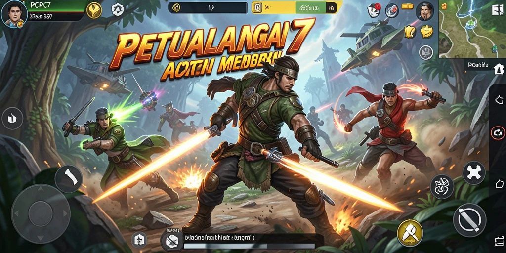 Tampilan gameplay mendebarkan dari PCPC7 yang penuh aksi.