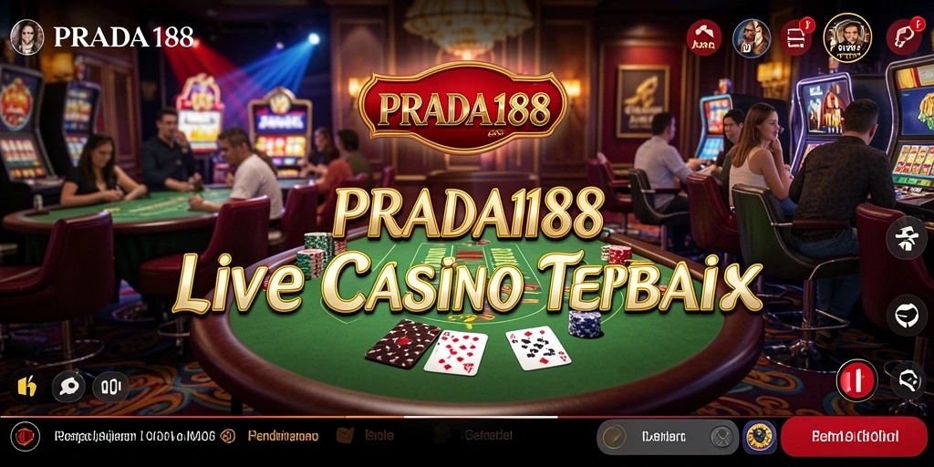 Tampilan gameplay Live Casino PRADA188 dengan dealer langsung.