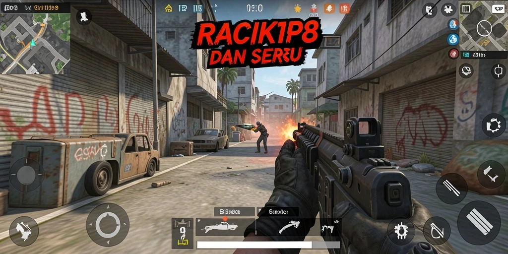 Screenshot dari gameplay menakjubkan RACIK198 dengan aksi tembak-menembak yang seru.