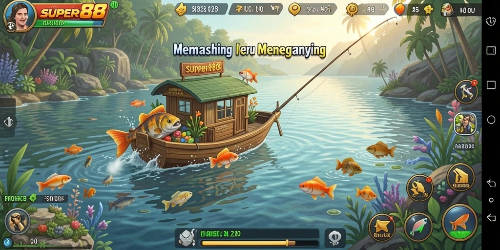 Gameplay SUPER88 yang seru saat menangkap ikan.
