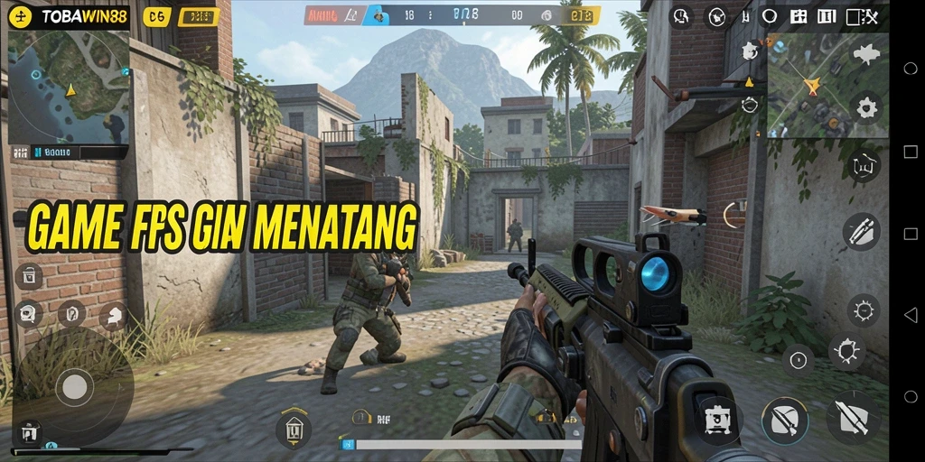 Tangkapan layar TOBAWIN88 menampilkan aksi tembak-menembak yang intens.
