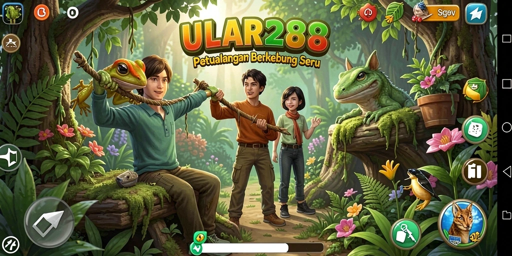 Screenshot utama ULAR288 menampilkan keseruan berkebun yang interaktif.