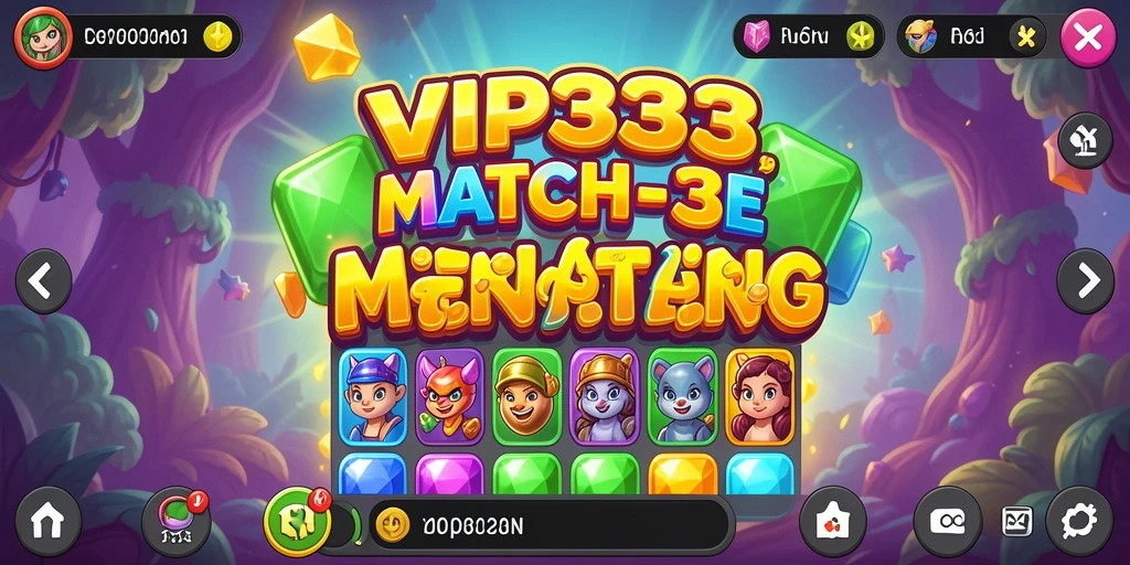 Tampilan gameplay seru dari VIP333 dengan pengalaman Match-3 yang menantang.
