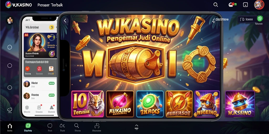 Screenshot utama WJKASINO menampilkan gameplay slot yang menarik dan penuh warna.